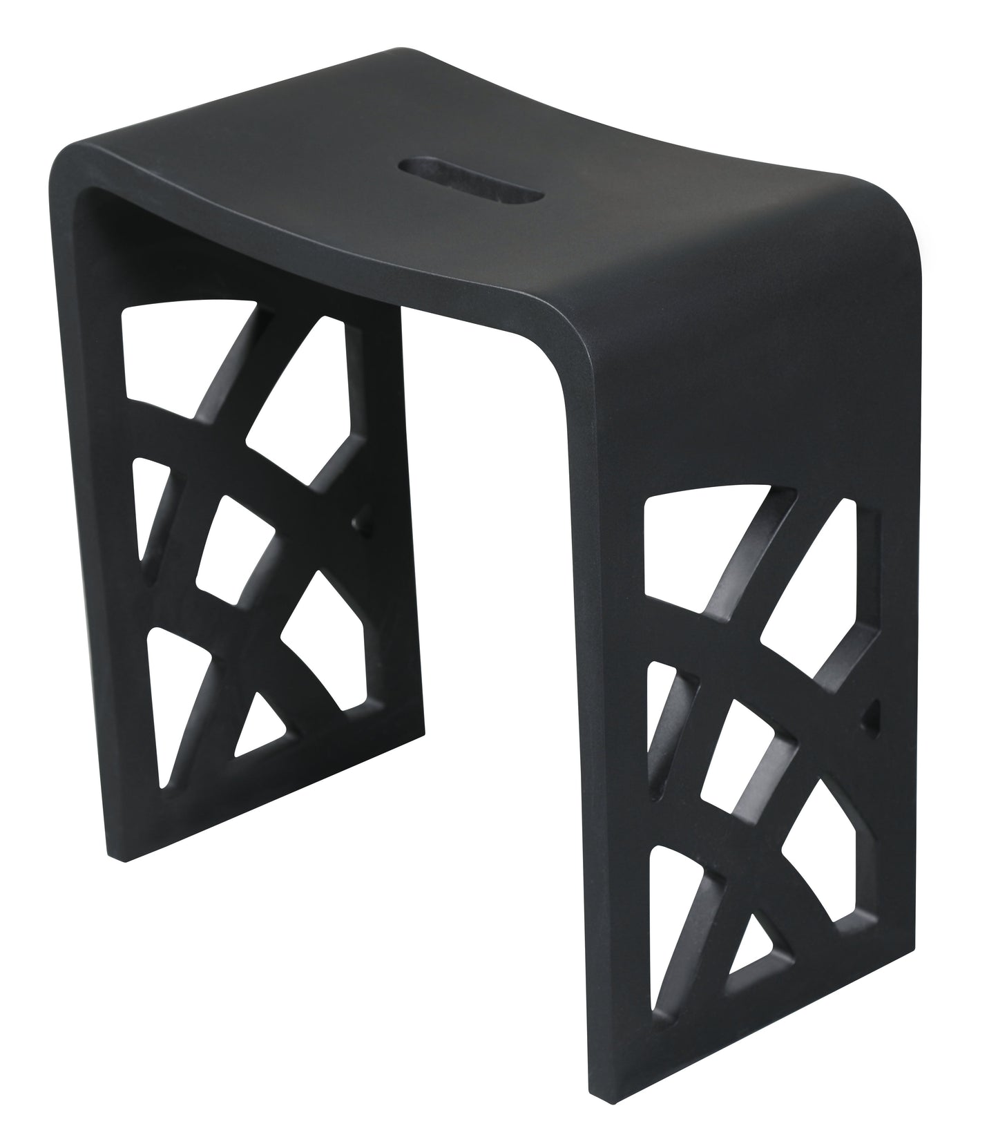 ALFI brand  ABST88BM Black Matte Solid Surface Resin Bathroom / Shower Stool