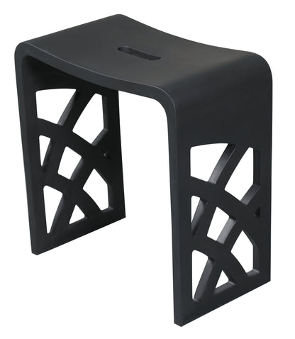 ALFI brand  ABST88BM Black Matte Solid Surface Resin Bathroom / Shower Stool