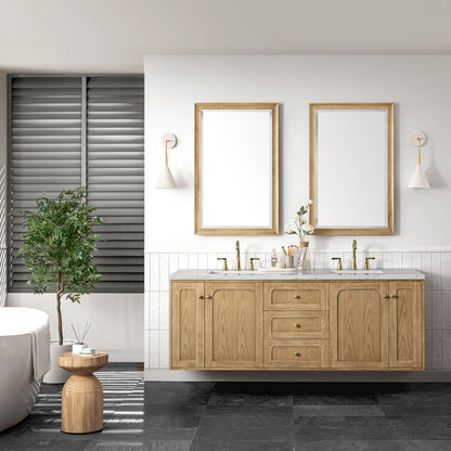 Laurent 72" Double Vanity Cabinet, Light Natural Oak