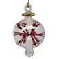 Blown Glass Pierced Starburst Ornament - Red