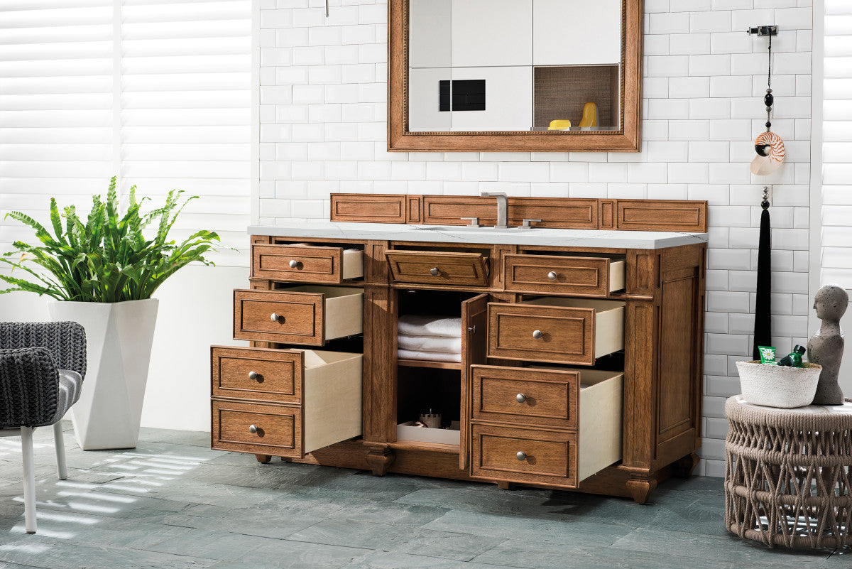 Bristol 60" Single Vanity Cabinet, Bright White
