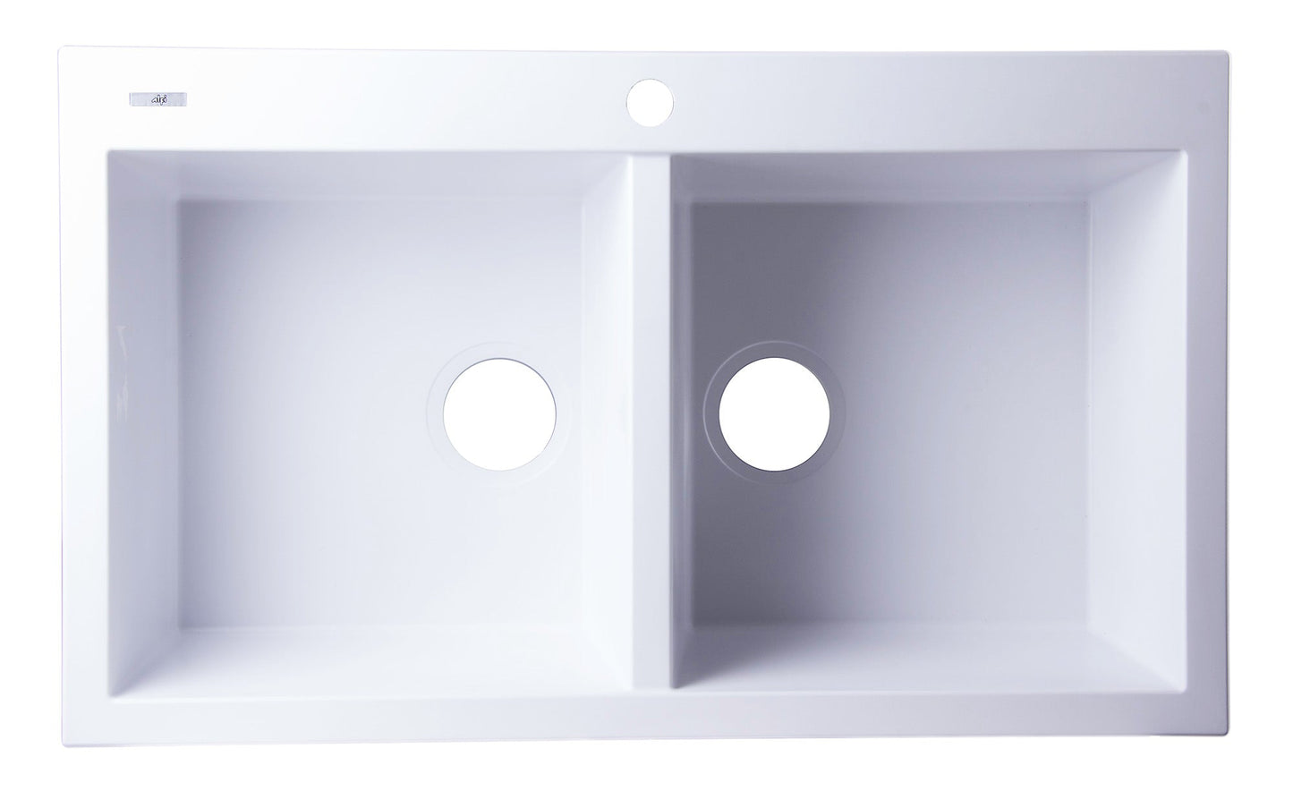 ALFI brand AB3420DI 34" Drop-In Double Bowl Granite Composite Kitchen Sink