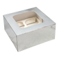 Bakery Box - 4 Cup Cakes or Cookies - Silver Foil