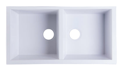 ALFI brand AB3420UM 34" Undermount Double Bowl Granite Composite Kitchen Sink