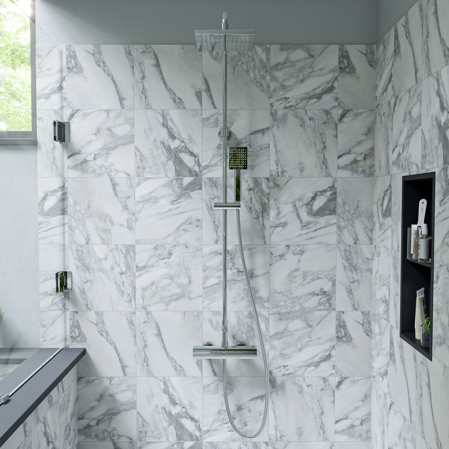 ALFI brand AB2862 Square Style Thermostatic Exposed Shower Set