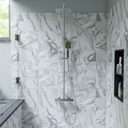 ALFI brand AB2862 Square Style Thermostatic Exposed Shower Set