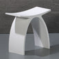 ALFI brand  ABST77 Arched White Matte Solid Surface Resin Bathroom / Shower Stool