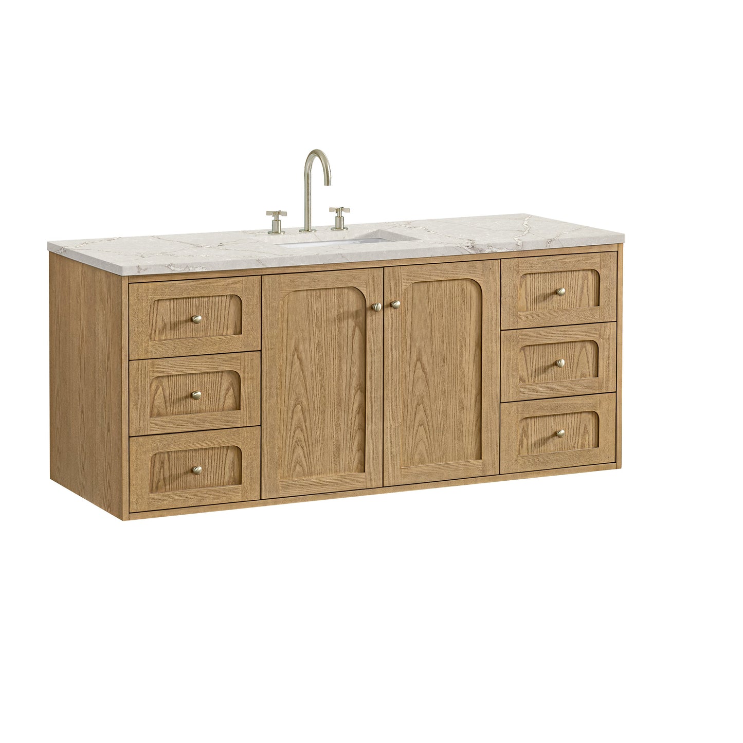 Laurent 60" Single Vanity, Light Natural Oak