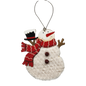 Wood and Fur Snowman Ornament - Holding his Tophat