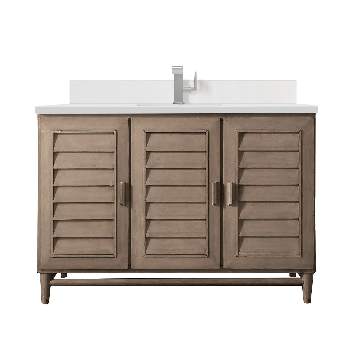 Portland 48" Single Vanity Cabinet, Whitewashed Walnut