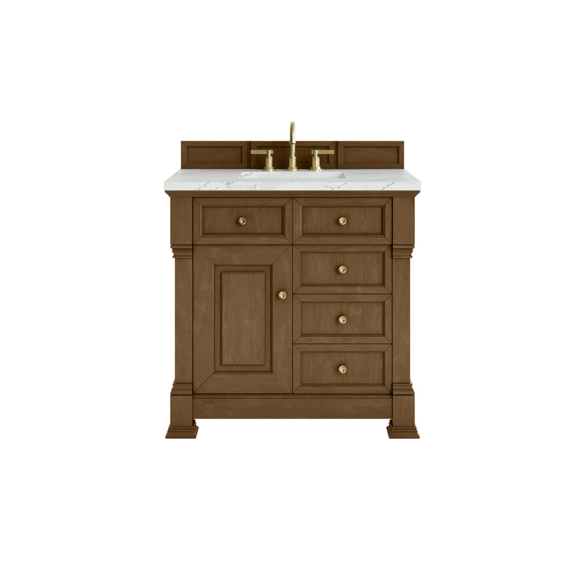 James Martin 547-V36 Brookfield 36” Single Vanity – Black Onyx / Honey Oak / Pearl Charcoal