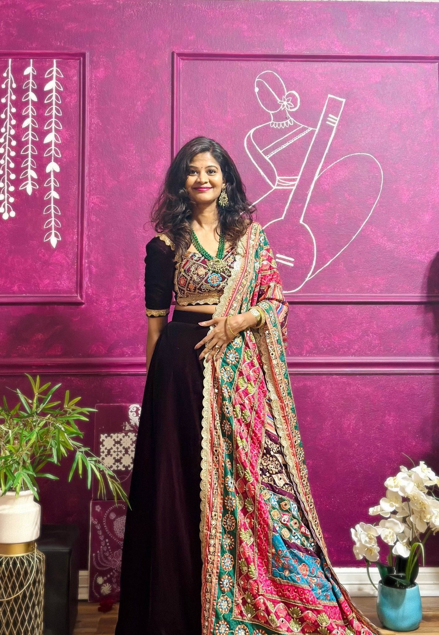 Mulberry Mirror handwork work dupatta