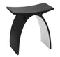 ALFI brand  ABST77BM Black Matte Arched Solid Surface Resin Bathroom / Shower Stool