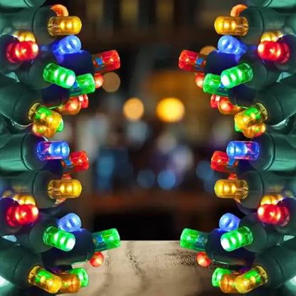 LED Mini Lights 5MM Multicolor Green Wire 6" Spacing