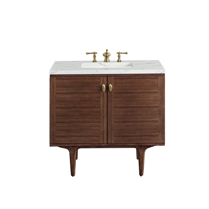 Amberly 36" Single Vanity Cabinet, Mid-Century Walnut