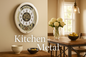 Musical Clock in Kitchen Setting with Kitchen + Metal Branding