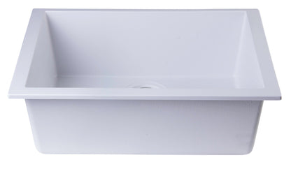 ALFI brand AB2420UM 24" Undermount Single Bowl Granite Composite Kitchen Sink