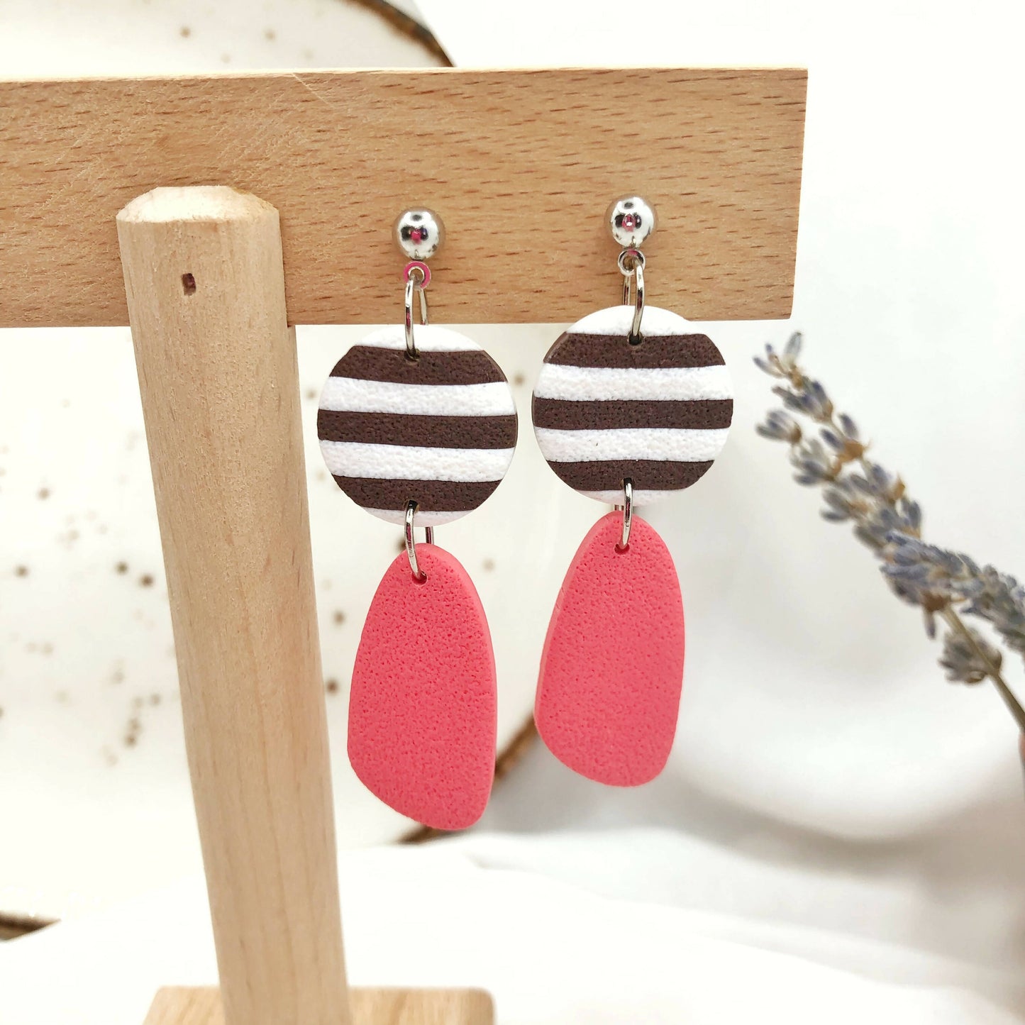 Women's Stylish Earrings, Hand Crafted Polymer Clay Earrings, Nickel | Gift Shop & Gift Wrapping | Under $100 | Kitchen + Metal