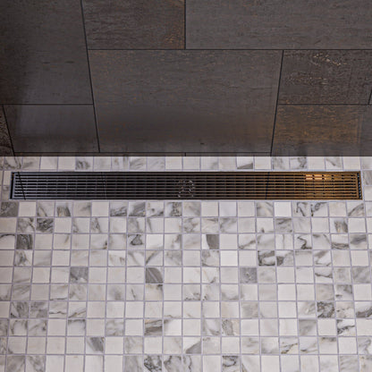 ALFI brand ABLD47D ABLD47D 47" Stainless Steel Linear Shower Drain with Groove Lines