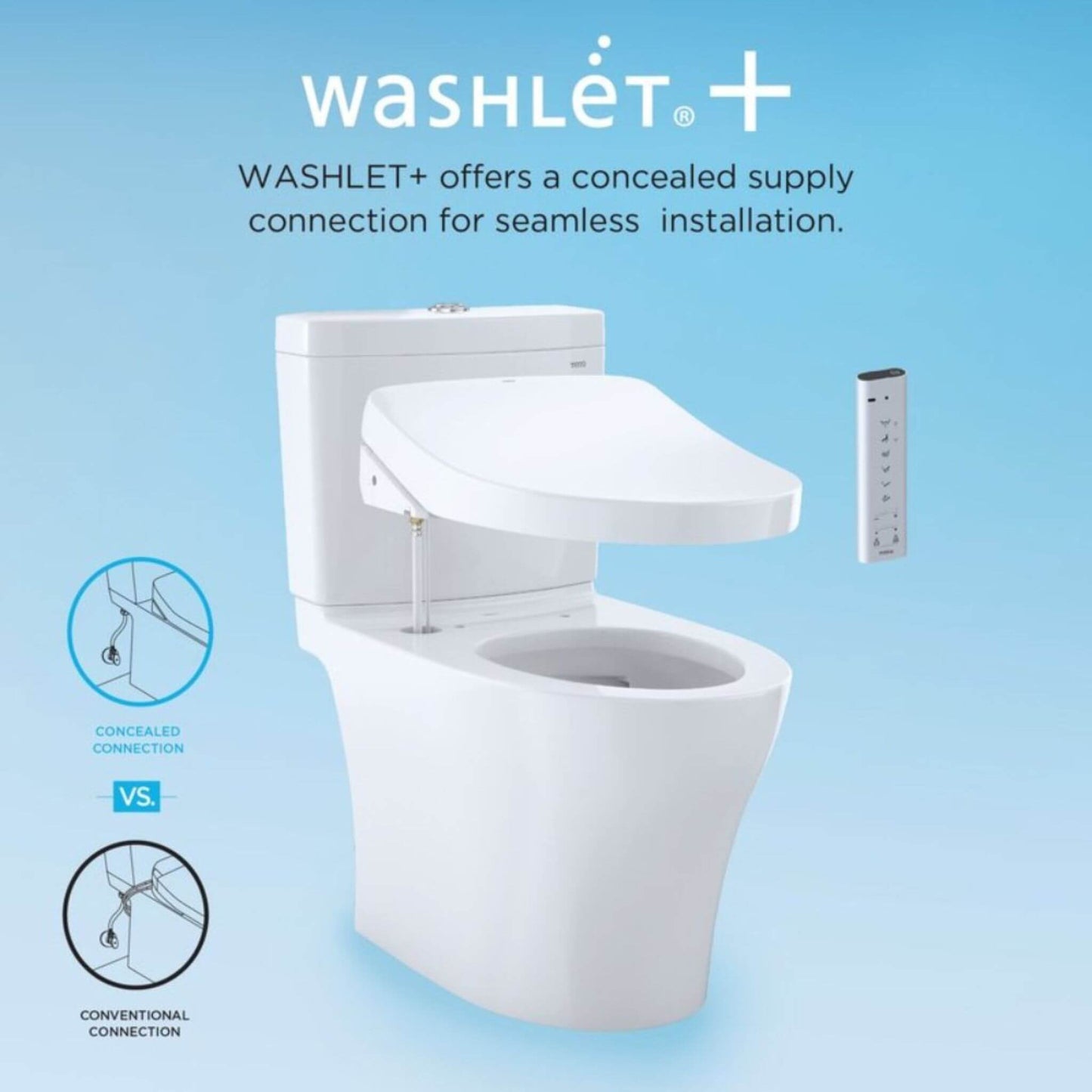 [MW4743074CUFG#01] TOTO Vespin II 1.0 GPF Elongated Toilet With C2 Bidet Seat And Left Hand Lever (SAK17351)