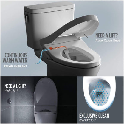[MW4744726CUFG#01] TOTO Vespin II 1 GPF EWater Elongated Toilet With Washlet S7 Bidet Seat And Night Light (SAK10956)