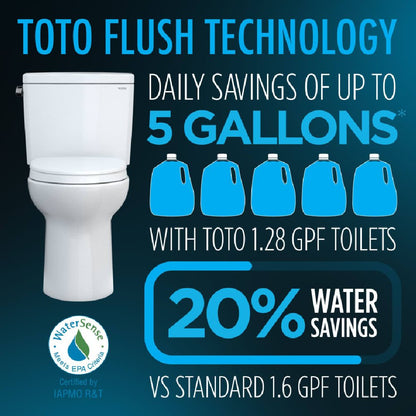 [MW7763074CEG#01] TOTO Drake 1.28 GPF Two Piece Elongated With Left Hand Lever And Washlet C2 Bidet Seat (SAK87823)