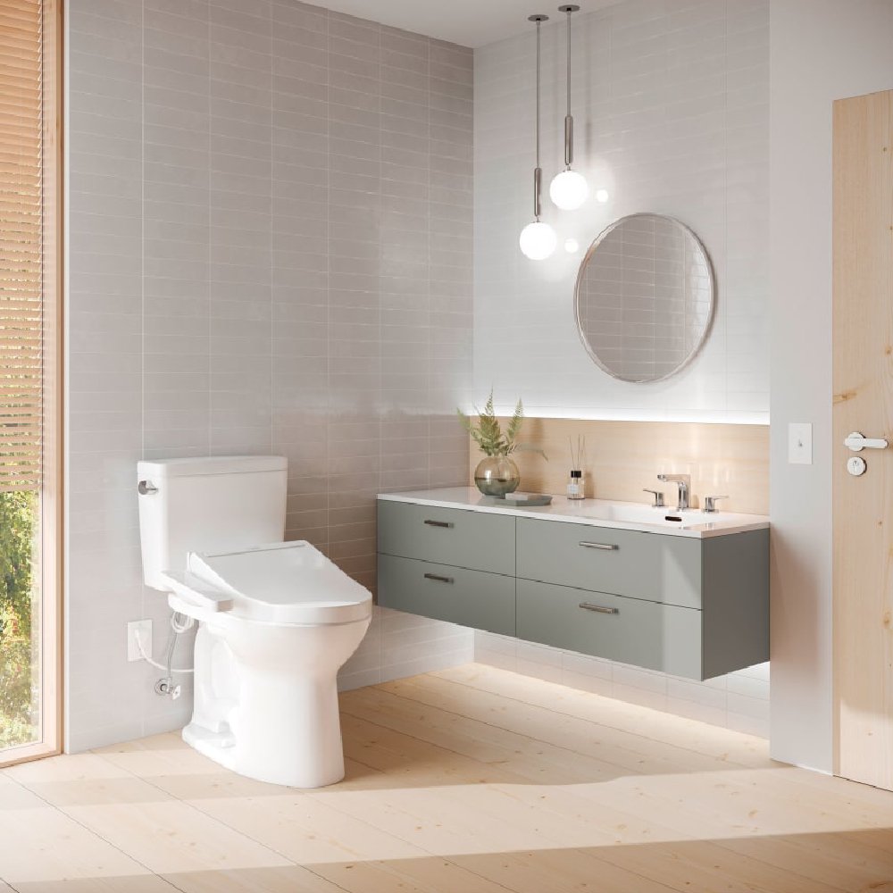 [MW7763074CSFG.10#01] TOTO Drake Washlet C2 With 1.6 GPF Universal Height Bidet Toilet With Left Hand Lever (SAK75918)