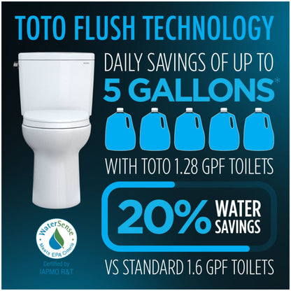 [MW7763084CEG#01] TOTO Drake 1.28 GPF Washlet Elongated Toilet With C5 Bidet Seat (SAK74362)