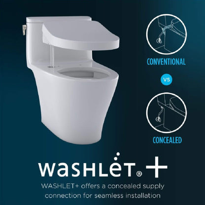 [MW7764736CEFG#01] TOTO Drake 1.28 GPF Elongated Chair Height Toilet W/ Washlet S7A Auto Heated Bidet Seat & EWater+ Technlogy (SAK95423)