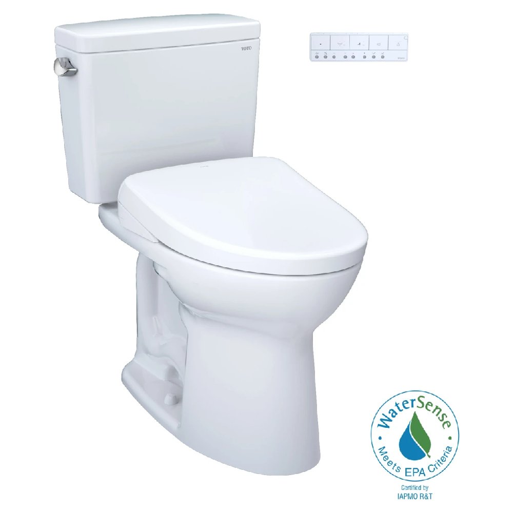 [MW7764736CEGA#01] TOTO Drake 1.28 GPF Elongated Toilet With Washlet S7A Heated Auto Open Bidet Seat (SAK85137)