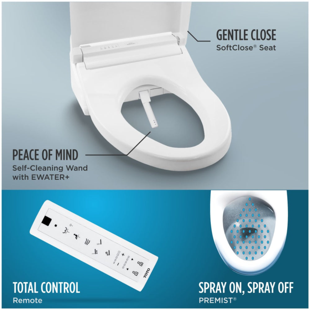 [MW7863084CEG#01] TOTO Drake C5 Bidet Seat With 1.28 GPF Elongated Toilet Left Hand Lever (SAK93542)