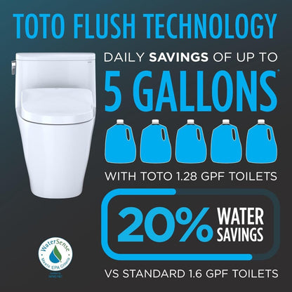 [MW7864726CEG#01] TOTO Drake 1.28 GPF Tornado Flush Washlet Toilet With S7 Bidet Seat (SAK27632)