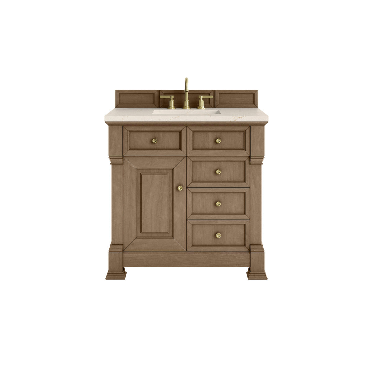James Martin 547-V36 Brookfield 36” Single Vanity – Black Onyx / Honey Oak / Pearl Charcoal