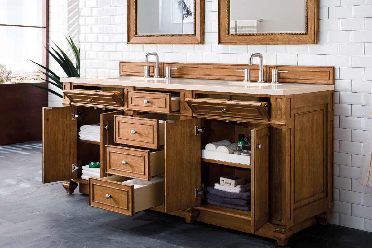 Bristol 72" Double Vanity Cabinet, Bright White