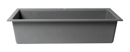 ALFI brand AB3418SBDI 33" Granite Composite Workstation Step Rim Single Bowl Drop In Sink with Accessories