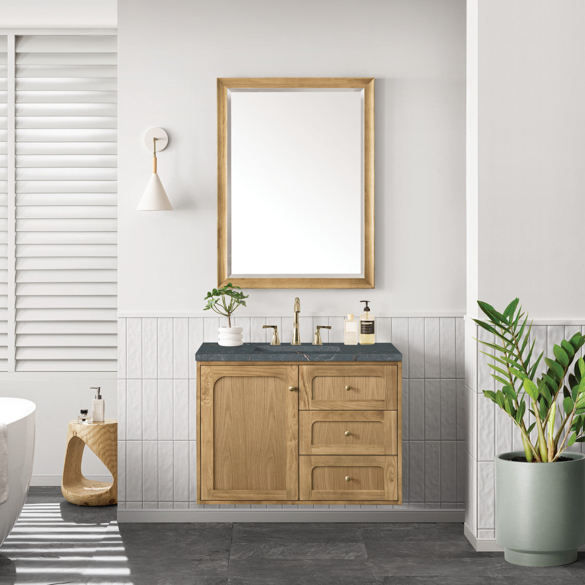 Laurent 36" Single Vanity Cabinet, Light Natural Oak