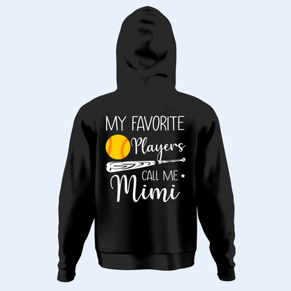 My Favorite Player Calls Me Grandma - Personalized Custom T Shirt - Birthday, Loving, Funny Gift for Grandma/Nana/Mimi, Mom, Wife, Grandparent - Back Printed