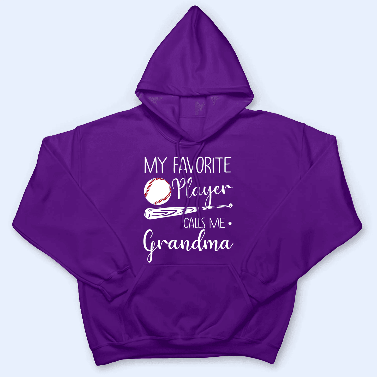 My Favorite Player Calls Me Grandma - Personalized Custom T Shirt - Birthday, Loving, Funny Gift for Grandma/Nana/Mimi, Mom, Wife, Grandparent - Purple