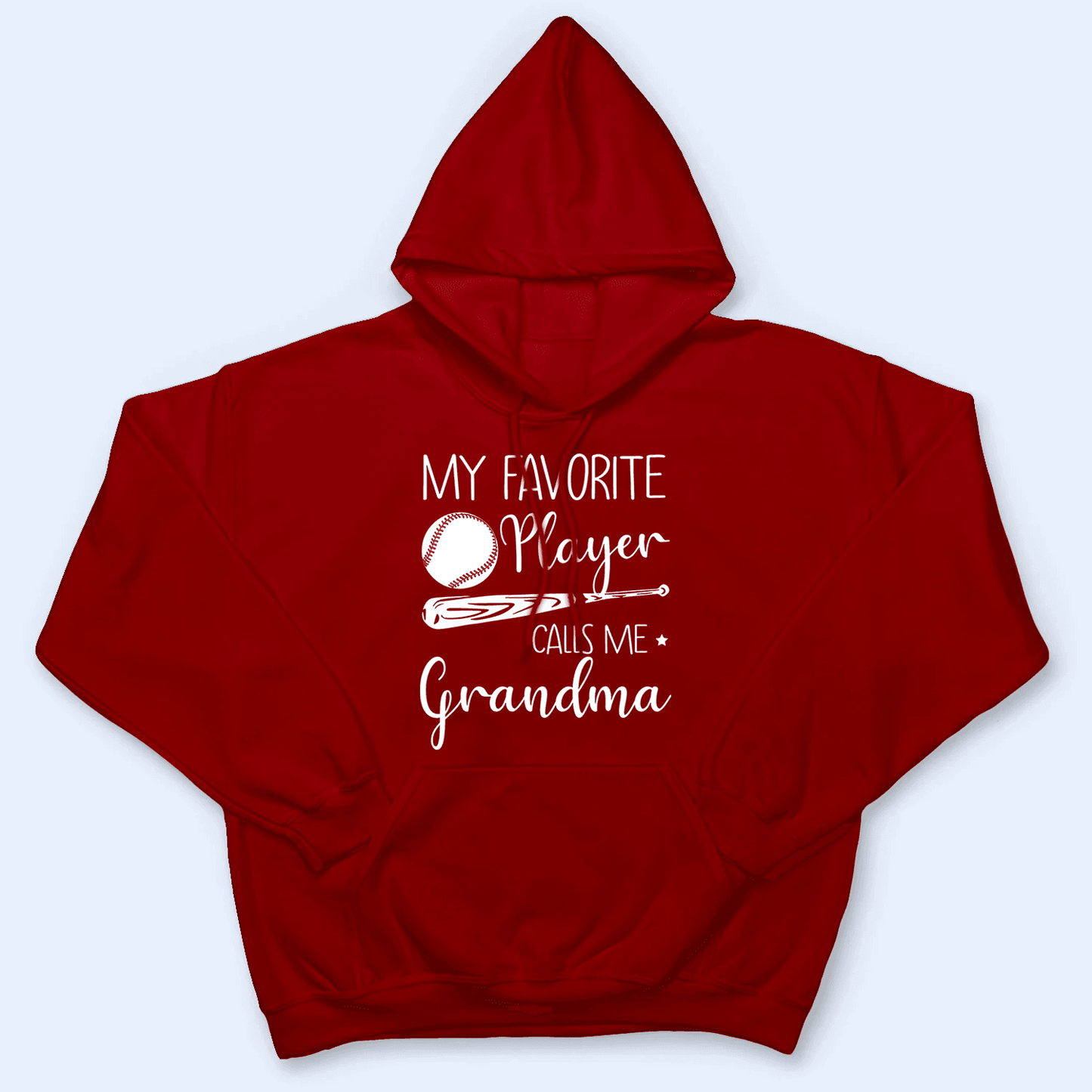 My Favorite Player Calls Me Grandma - Personalized Custom T Shirt - Birthday, Loving, Funny Gift for Grandma/Nana/Mimi, Mom, Wife, Grandparent - Red