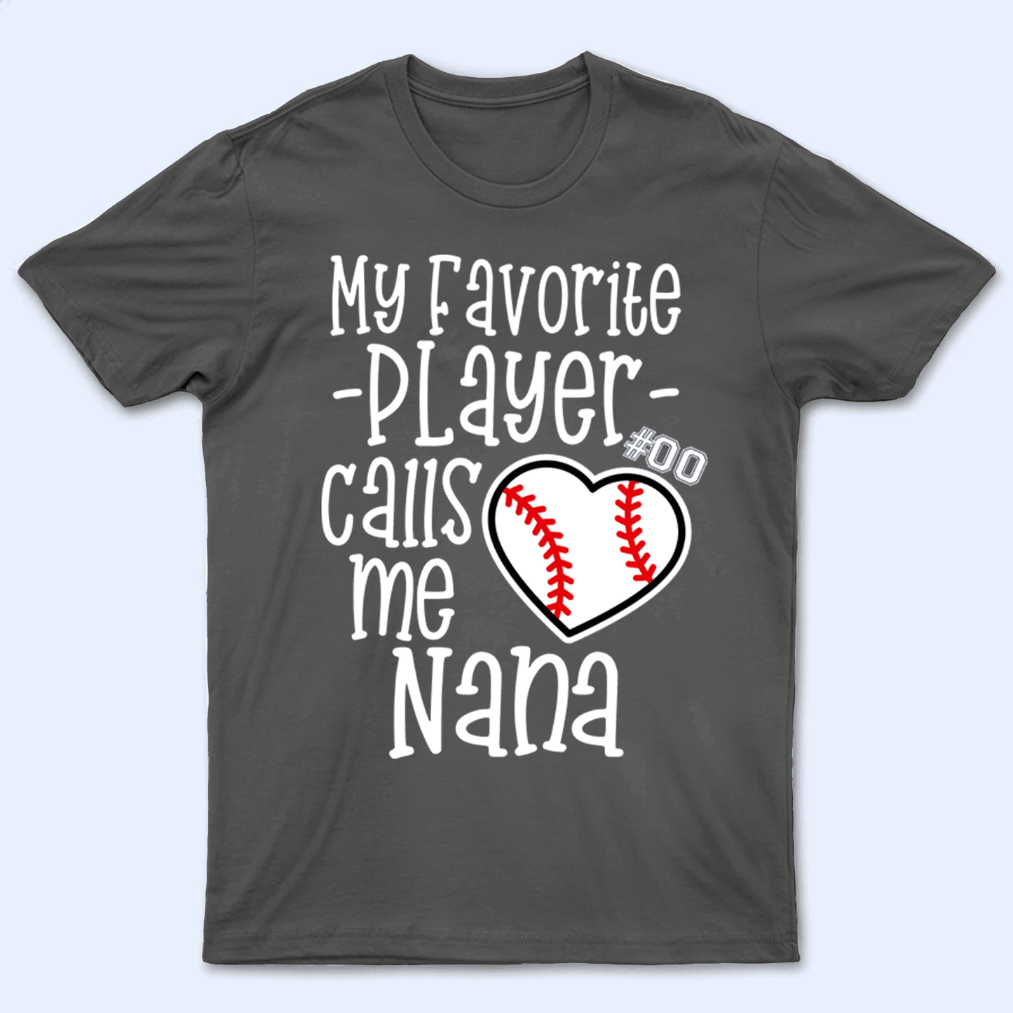 My Favorite Player Calls Me Grandma - Personalized Custom T Shirt - Birthday, Loving, Funny Gift for Grandma/Nana/Mimi, Mom, Wife, Grandparent