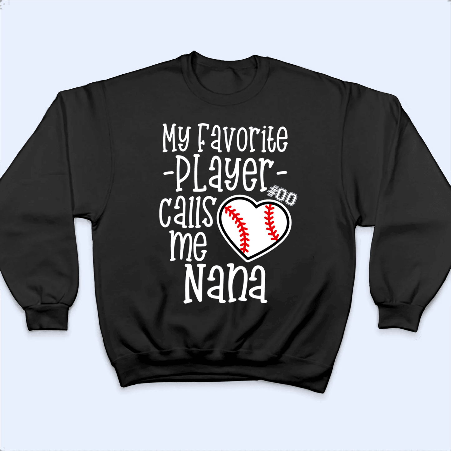 My Favorite Player Calls Me Grandma - Personalized Custom T Shirt - Birthday, Loving, Funny Gift for Grandma/Nana/Mimi, Mom, Wife, Grandparent