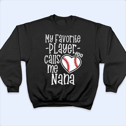 My Favorite Player Calls Me Grandma - Personalized Custom T Shirt - Birthday, Loving, Funny Gift for Grandma/Nana/Mimi, Mom, Wife, Grandparent