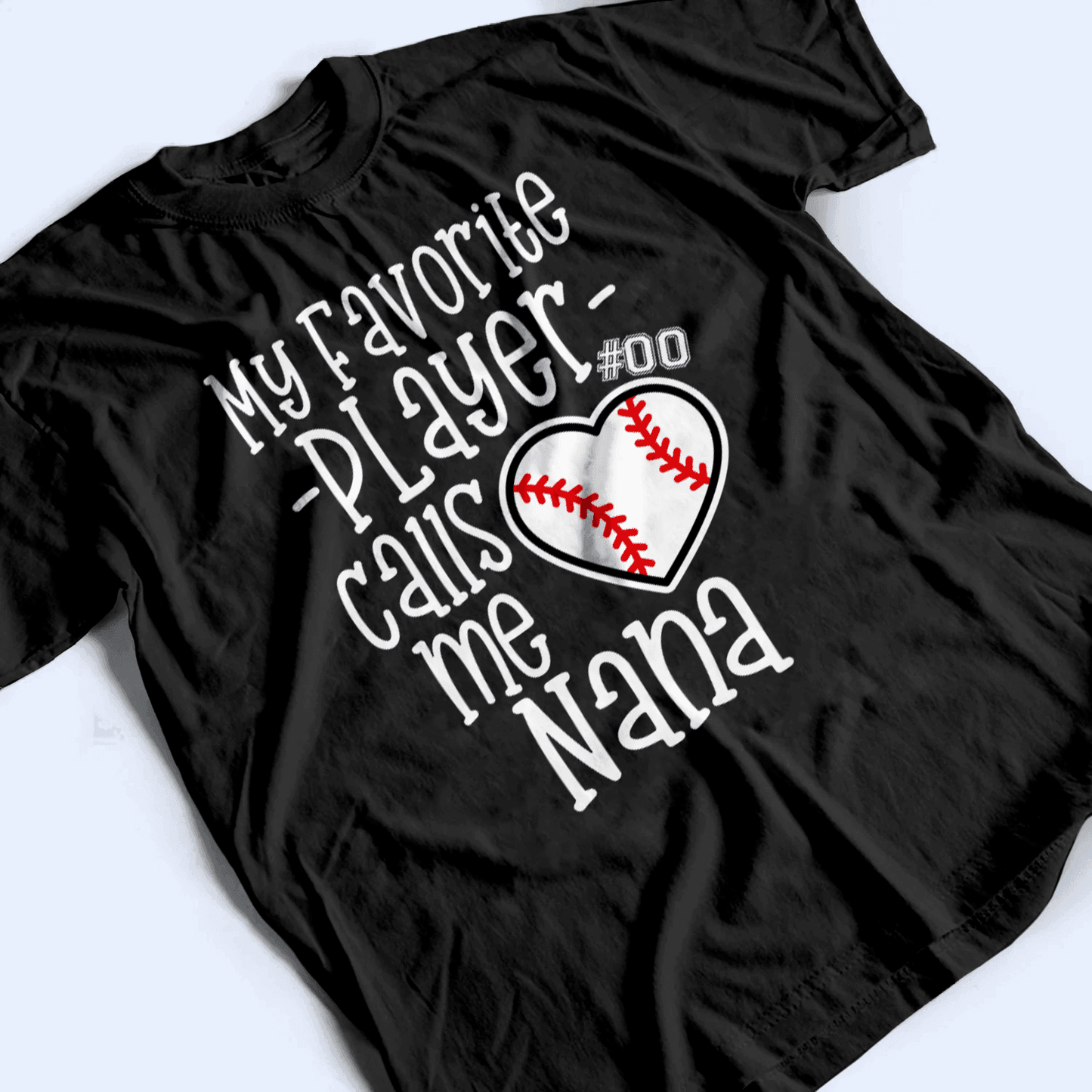 My Favorite Player Calls Me Grandma - Personalized Custom T Shirt - Birthday, Loving, Funny Gift for Grandma/Nana/Mimi, Mom, Wife, Grandparent