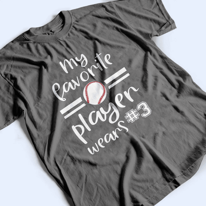 My Favorite Player Wears - Personalized Custom T Shirt - Birthday, Loving, Funny Gift for Grandma/Nana/Mimi, Mom, Wife, Grandparent