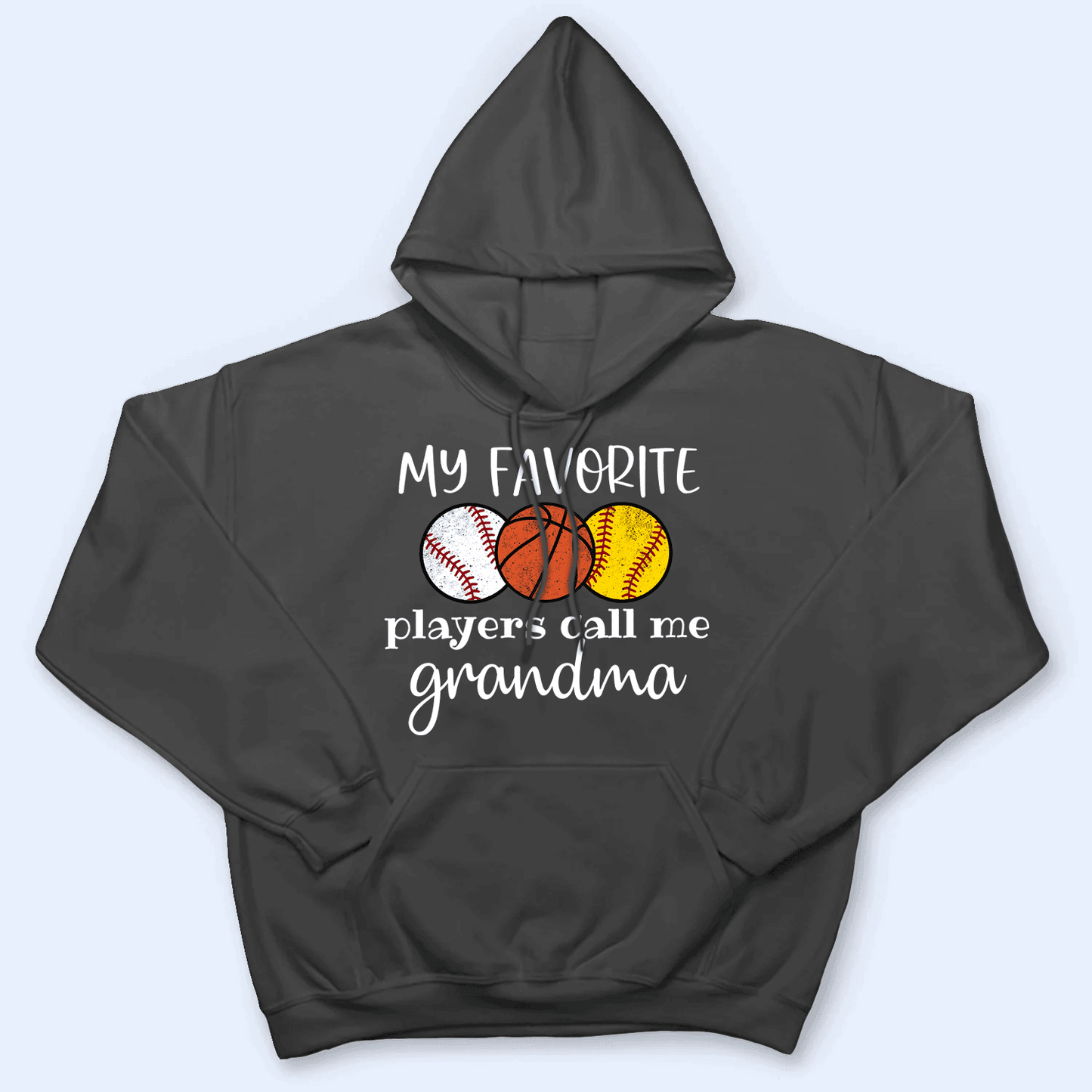 My Favorite Players Call Me Grandma With Multiple Sports - Personalized Custom T Shirt - Birthday, Loving, Funny Gift for Grandma/Nana/Mimi, Mom, Wife, Grandparent