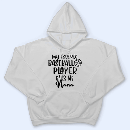 My Favorite Sport Player Calls Me Grandma - Baseball/ Softball/Football Personalized Custom T Shirt - Birthday, Loving, Funny Gift for Grandma/Nana/Mimi, Mom, Wife, Grandparent