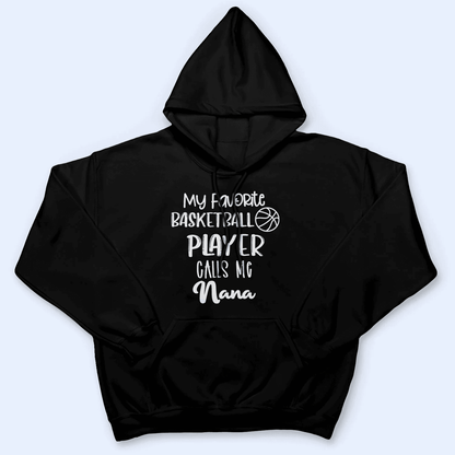 My Favorite Sport Player Calls Me Grandma White Lettering - Baseball/ Softball/Football Personalized Custom T Shirt - Birthday, Loving, Funny Gift for Grandma/Nana/Mimi, Mom, Wife, Grandparent