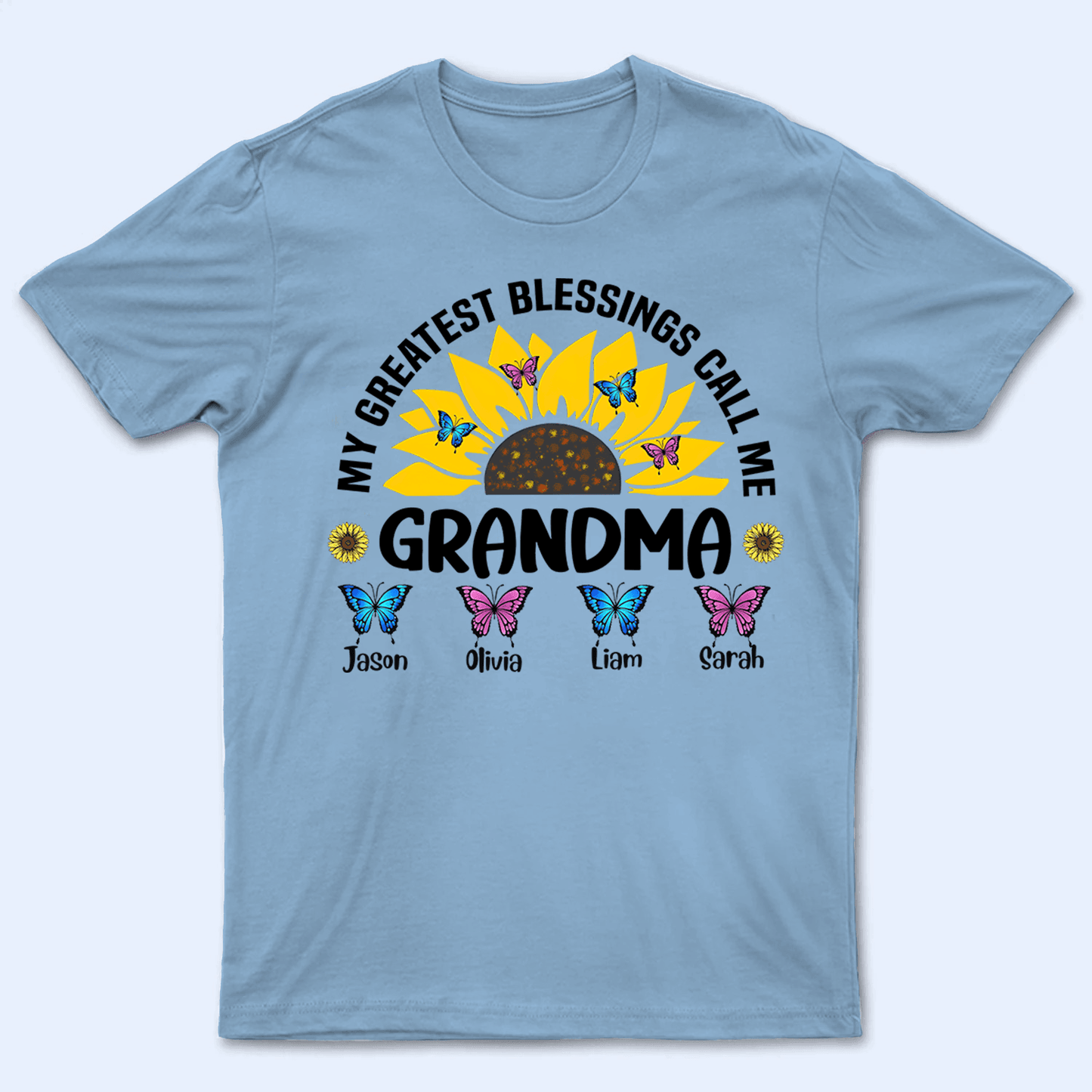 My Greatest Blessings Call Me Grandma- Personalized Custom T Shirt - Gift for Grandma/Nana/Mimi, Mom, Wife, Grandparent