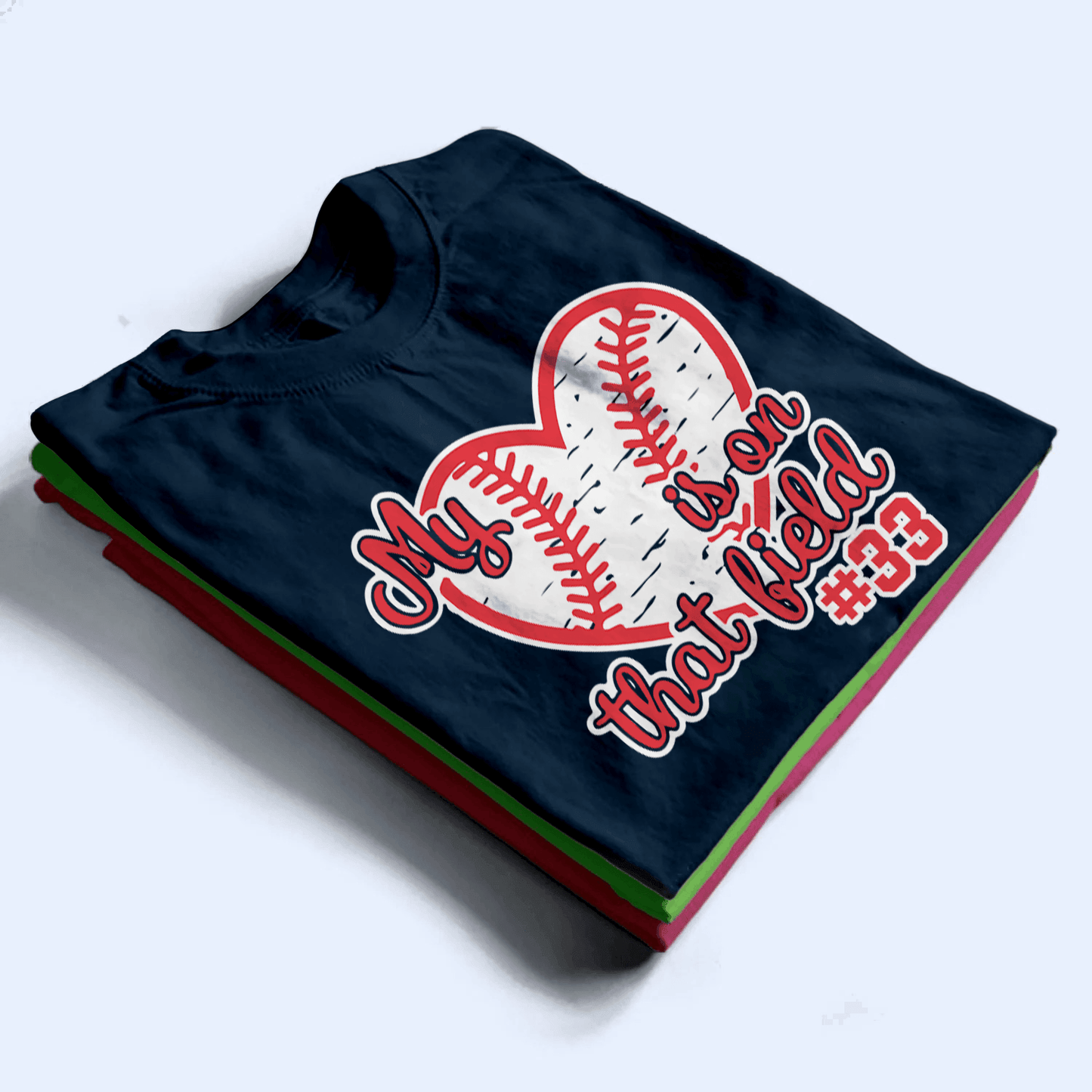 My Heart Is On That Field - Personalized Custom T Shirt - Birthday, Loving, Funny Gift for Grandma/Nana/Mimi, Mom, Wife, Grandparent