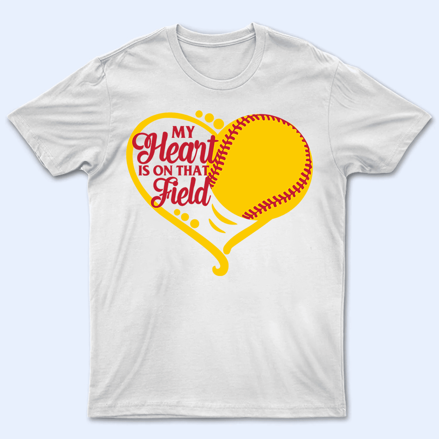 My Heart Is On That Field - Personalized Custom T Shirt - Gift for Grandma/Nana/Mimi, Mom, Wife, Grandparent